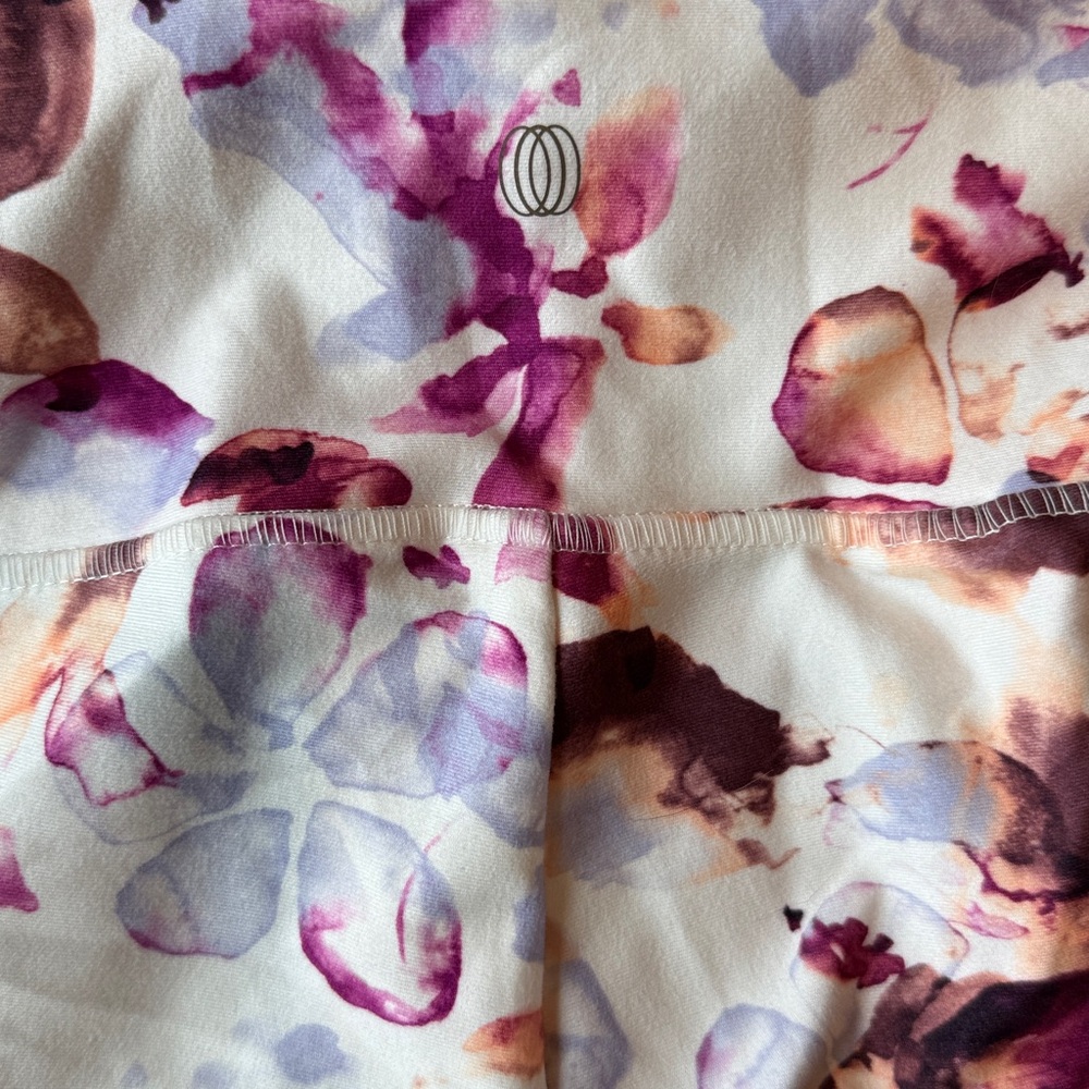 Balance Collection | Floral Watercolor Print Leggings - Pink & Purple - Picture 7 of 11